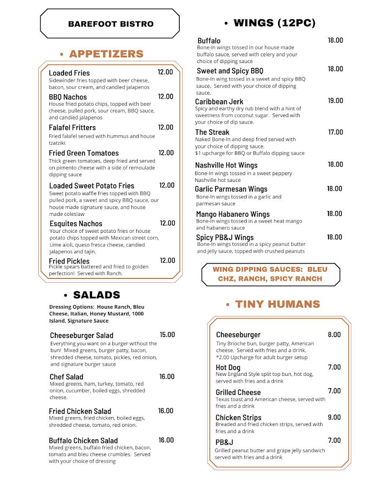 Barefoot Bistro Menu image 1